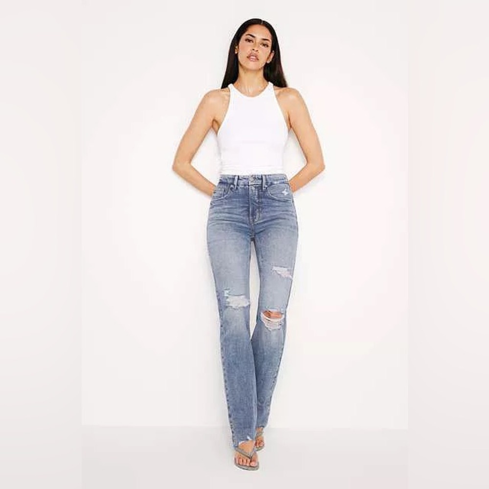 Good American Blue Jeans Distressed Style